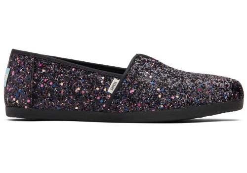 Alpargatas Toms Alpargata Glitter Pretas | PT754-645