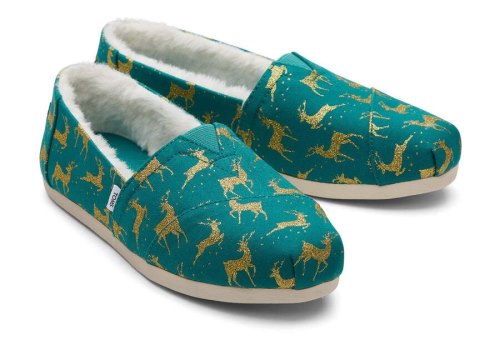 Alpargatas Toms Alpargata Glitter Reindeer Verdes | PT424-488