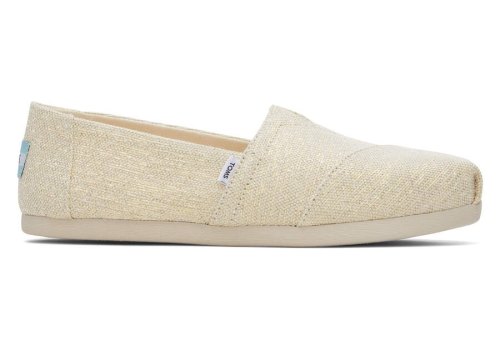 Alpargatas Toms Alpargata Metallic Linen Creme Metal | PT778-633