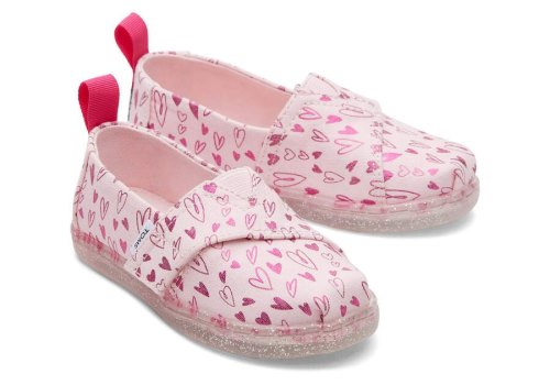 Alpargatas Toms Tiny Alpargata Foil Hearts Print Rosa | PT722-583