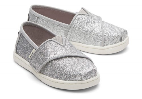 Alpargatas Toms Tiny Alpargata Glitter Prateadas | PT584-603