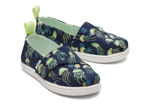 Alpargatas Toms Tiny Alpargata Glow In The Dark Jellyfish Azul Marinho Escuro | PT535-582
