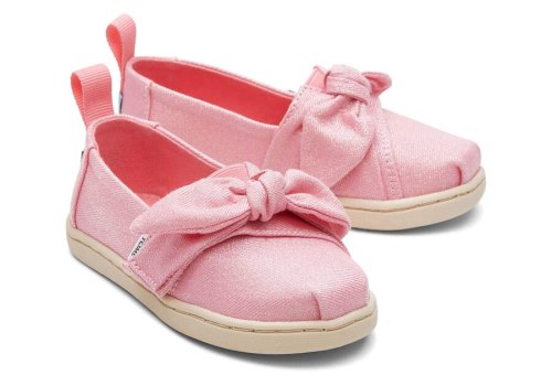 Alpargatas Toms Tiny Alpargata Twill Glimmer Bow Rosa | PT602-259