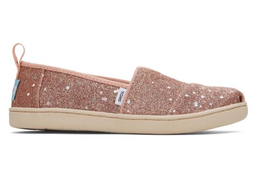 Alpargatas Toms Youth Alpargata Glitter Rosa Douradas | PT352-414