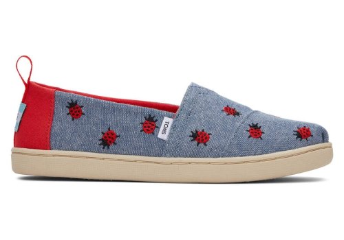 Alpargatas Toms Youth Alpargata Lucky Ladybugs Azuis | PT840-751