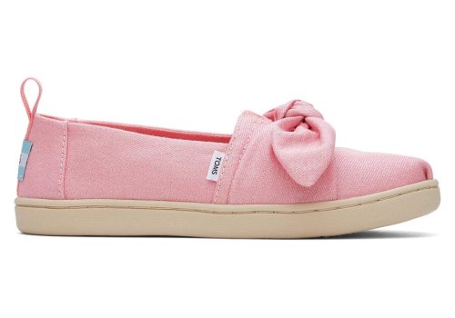 Alpargatas Toms Youth Alpargata Twill Glimmer Bow Rosa | PT387-109