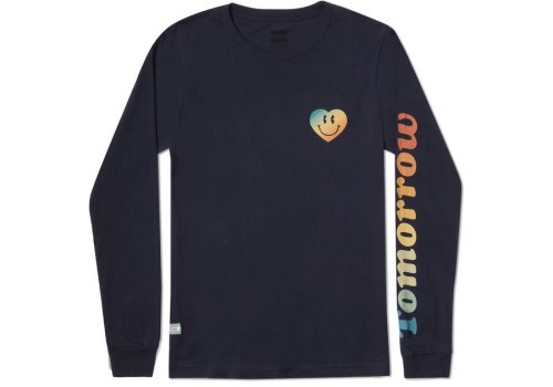 Camiseta Toms TOMORROW Logo Long Sleeve Azul Marinho | PT478-524