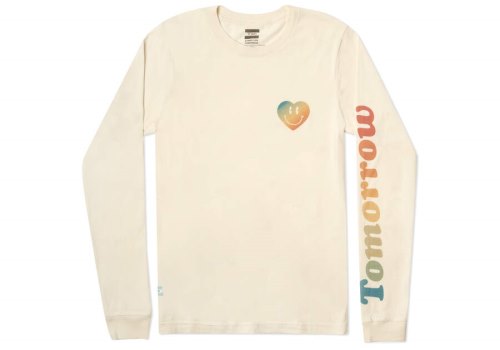 Camiseta Toms TOMORROW Logo Long Sleeve Branco | PT705-470