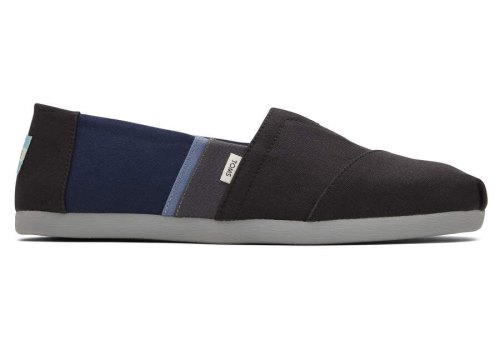 Espadrilles Toms Alpargata Colorblock Pretas Azul Marinho | PT270-048