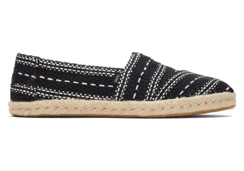 Espadrilles Toms Alpargata Robusto Global Woven Rope Espadrille Pretas | PT536-823