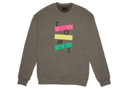 Lã Toms Stacked Logo Crew Fleece Cinzentas Escuro | PT687-356