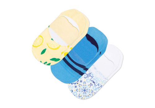 Meias Toms Ultimate No Show Socks Mediterranean 3 Pack Azul Marinho | PT858-009