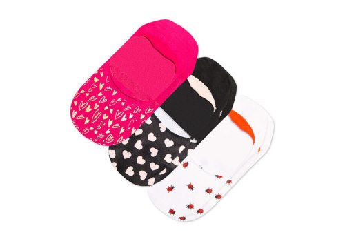 Meias Toms Ultimate No Show Socks Valentines 3 Pack Rosa Multicoloridas | PT140-284