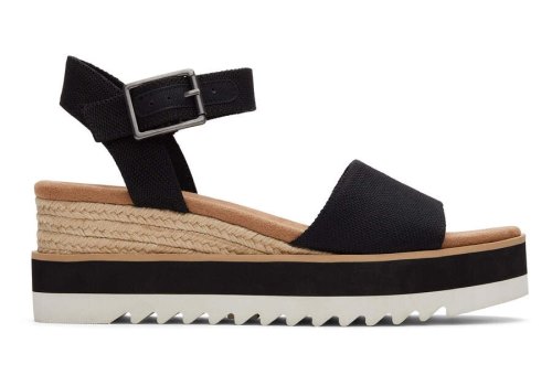 Sandalias Toms Diana Wedge Sandal Pretas | PT064-533