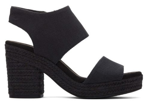 Sandalias Toms Majorca Rope Plataforma Sandal Pretas | PT928-360