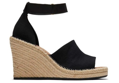 Sapato Salto Alto Toms Marisol Wedge Heel Pretas | PT779-068