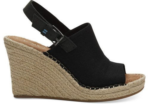 Sapato Salto Alto Toms Monica Wedge Heel Pretas | PT931-796