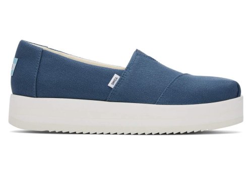 Sapatos Plataforma Toms Alpargata Midform Espadrille Azul Marinho | PT503-120