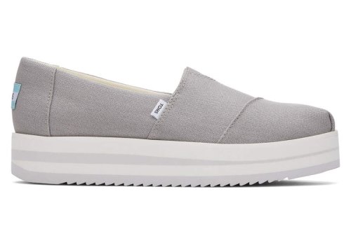 Sapatos Plataforma Toms Alpargata Midform Espadrille Cinzentas | PT743-783