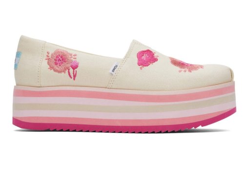 Sapatos Plataforma Toms Alpargata Plataforma Espadrille Rosa | PT110-558