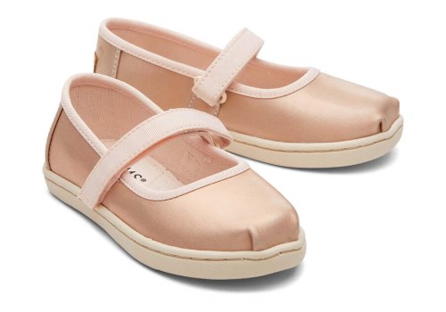 Slip On Toms Tiny Mary Jane Metallic Rosa Douradas Metal | PT433-596