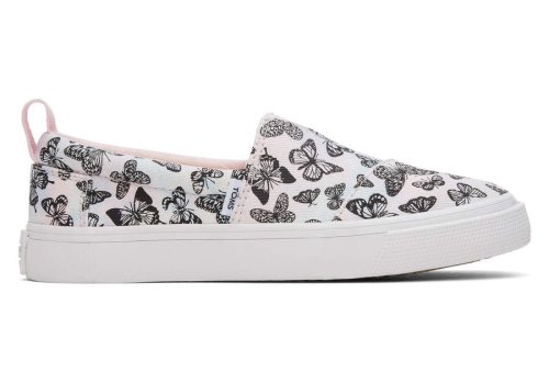 Tenis Toms Youth Fenix Slip-On Butterflies Tie Dye Twill Rosa | PT925-006